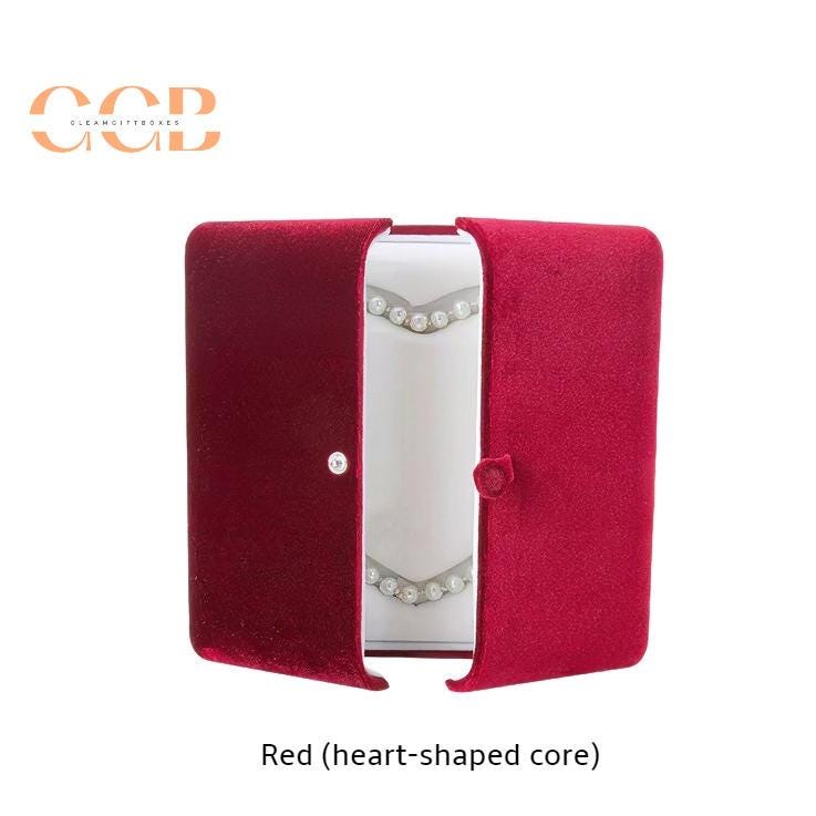 Red velvet jewelry set box