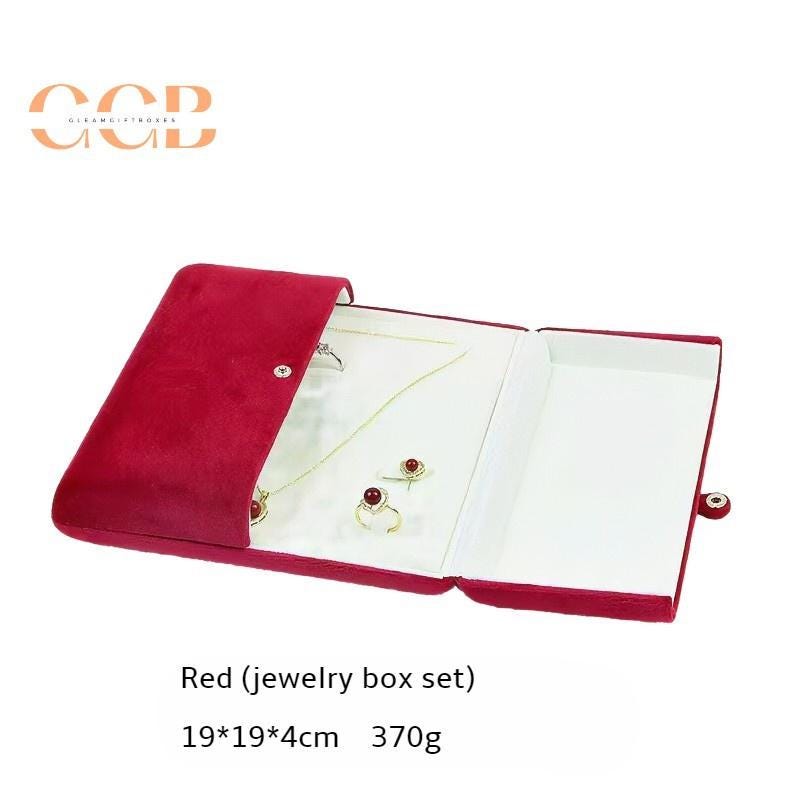 Red velvet jewelry set box