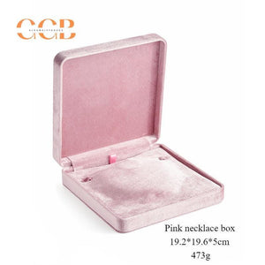 Multi color square velvet pearl necklace box