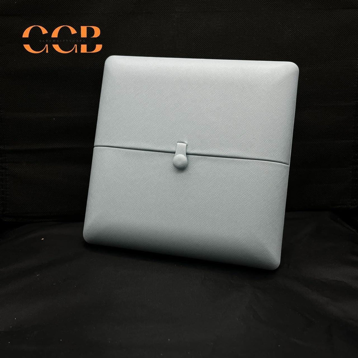 Sky blue velvet pearl necklace box