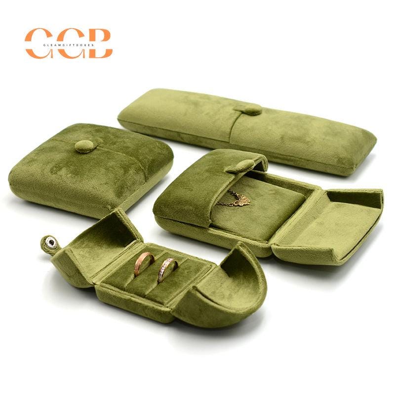 Green Velvet Jewelry Set Box