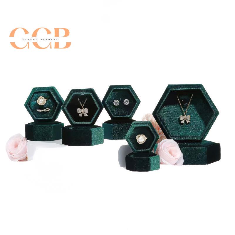 Velvet Hexagonal Jewelry Box