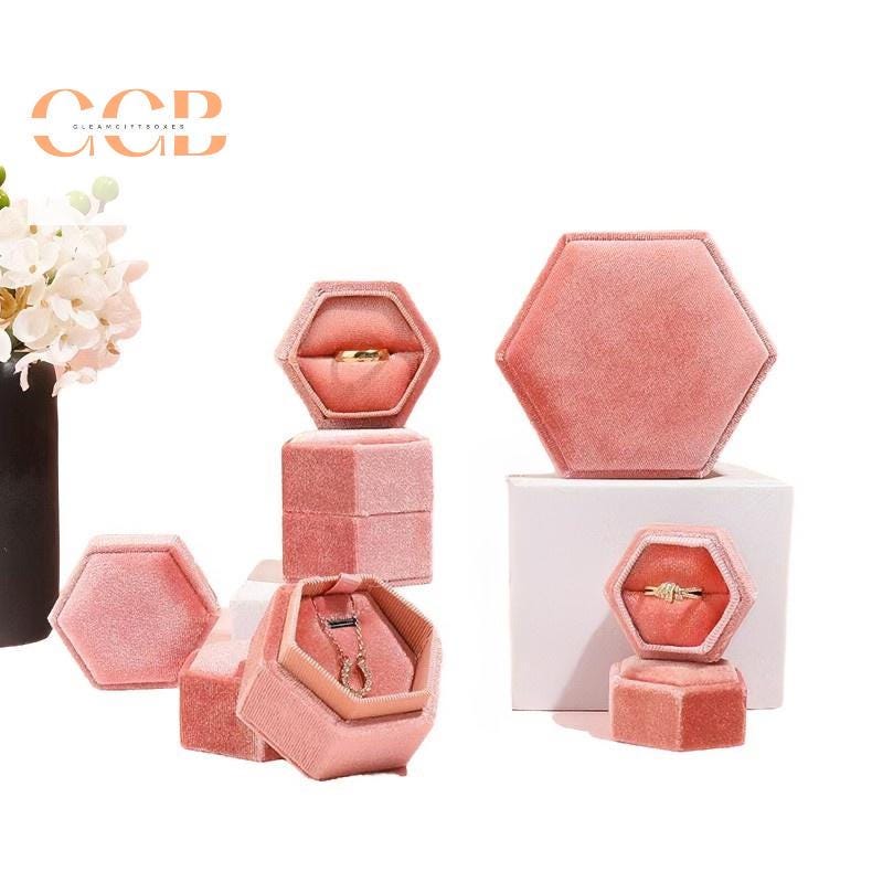 Velvet Hexagonal Jewelry Box