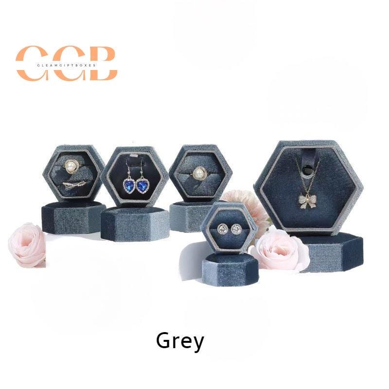 Velvet Hexagonal Jewelry Box