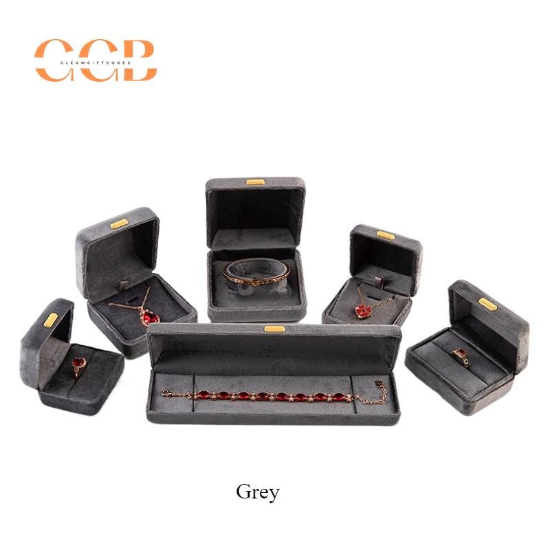 Red Velvet Jewelry Set Ring Box