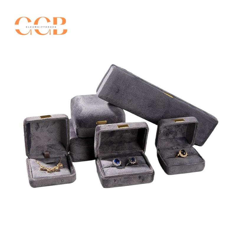 Red Velvet Jewelry Set Ring Box