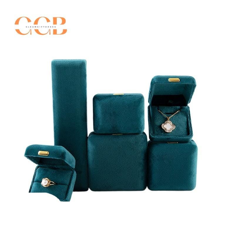 Red Velvet Jewelry Set Ring Box