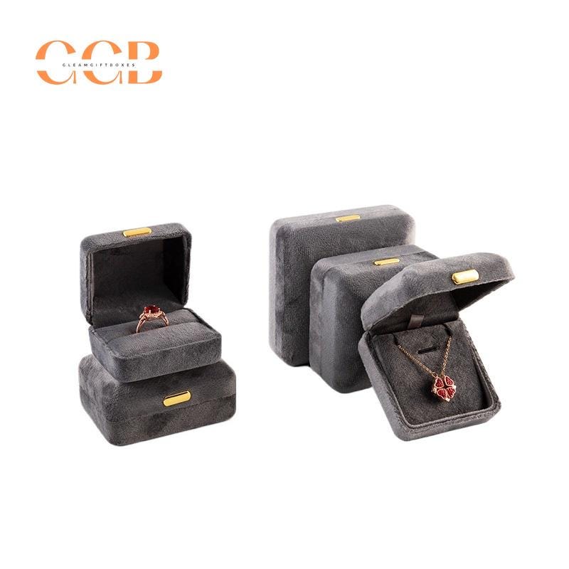 Red Velvet Jewelry Set Ring Box