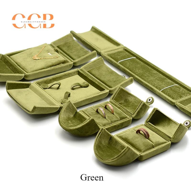 Green Velvet Jewelry Set Box
