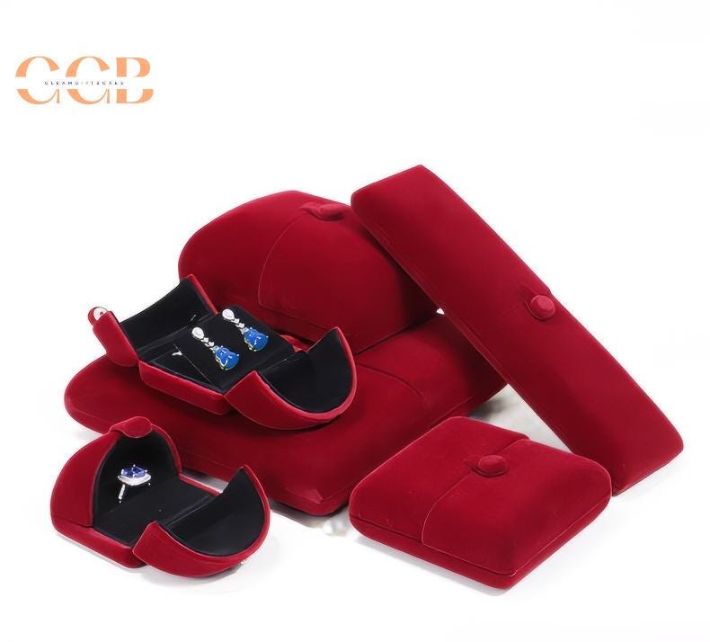 Velvet jewelry box set, velvet jewelry boxes, necklace boxes, pearl necklace box, jewelry organizer, velvet ring box, bracelet box