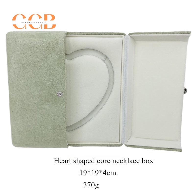 Green velvet jewelry boxes