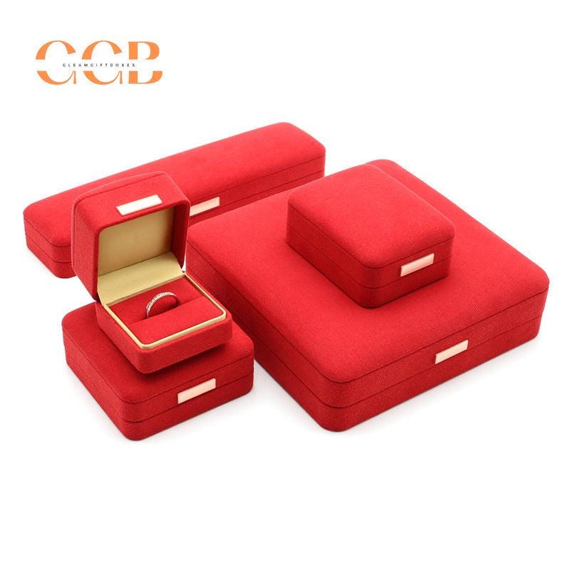 Customised engraved logo high fiber velvet jewelry box