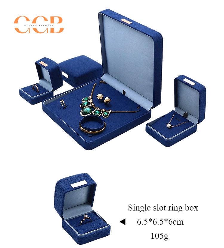 Customised engraved logo high fiber velvet jewelry box