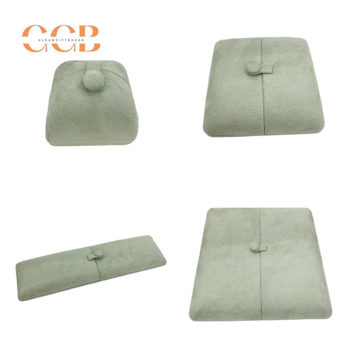 Green velvet jewelry boxes