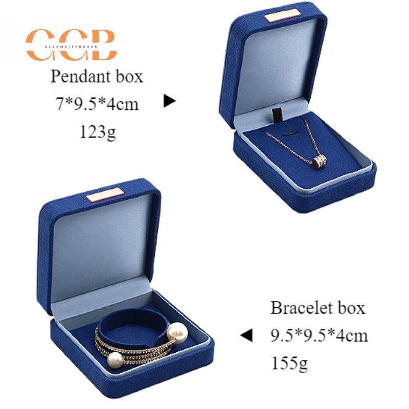 Customised engraved logo high fiber velvet jewelry box