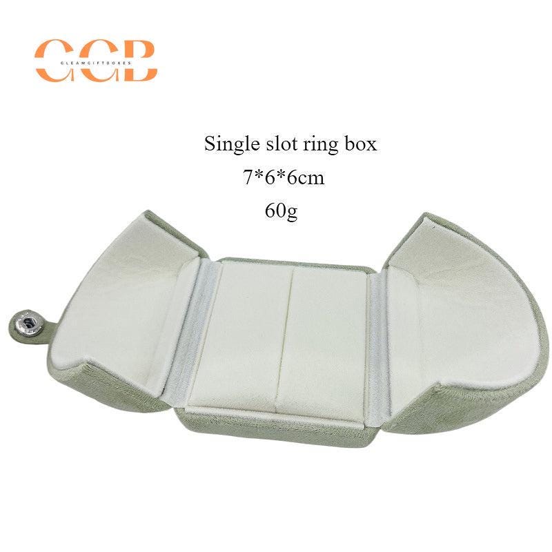 Green velvet jewelry boxes