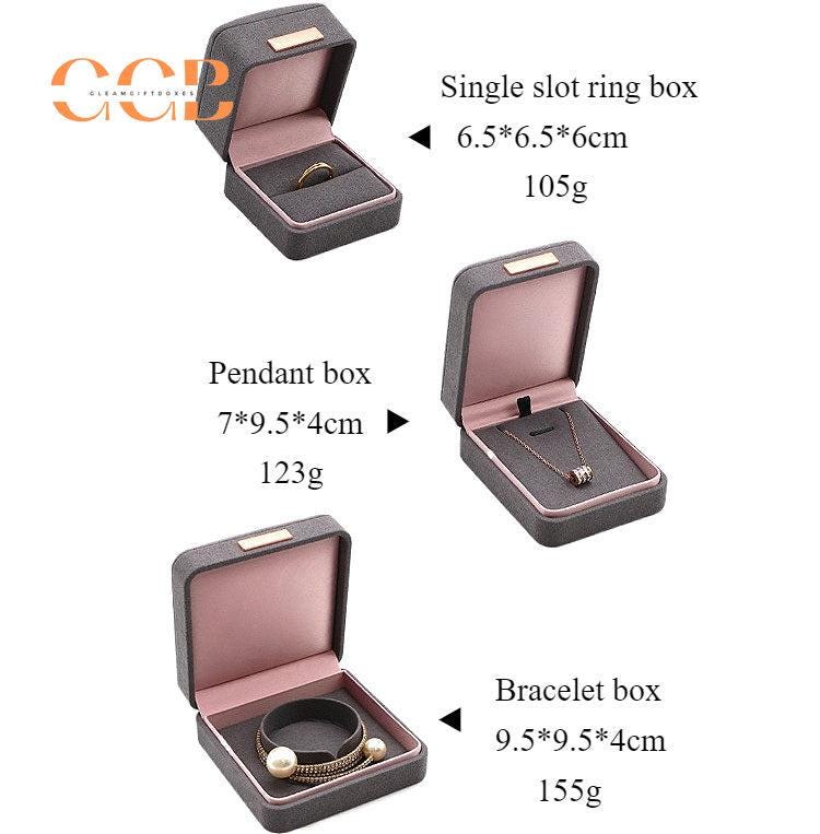 Customised engraved logo high fiber velvet jewelry box