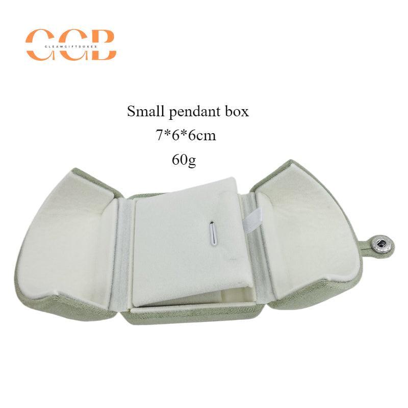 Green velvet jewelry boxes