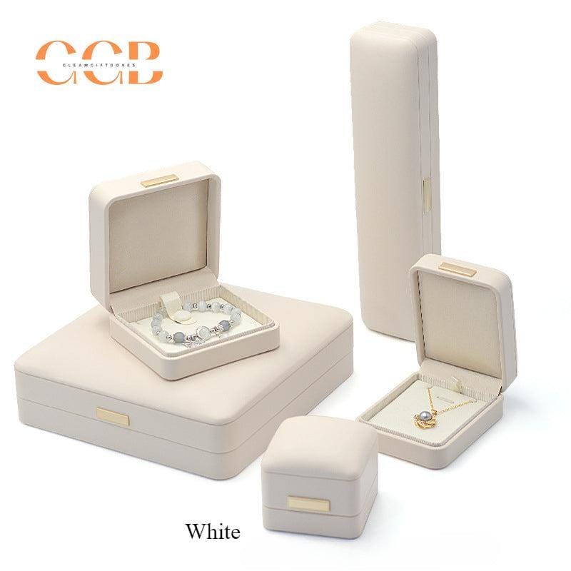 Customised premium luxury lavender & white leather jewelry box