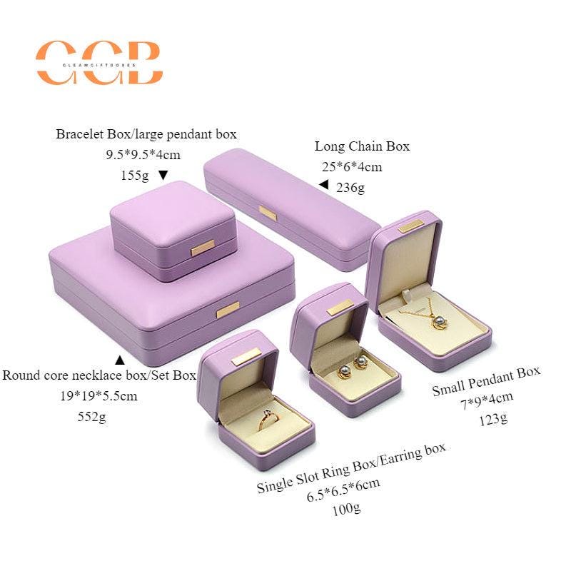 Customised premium luxury lavender & white leather jewelry box