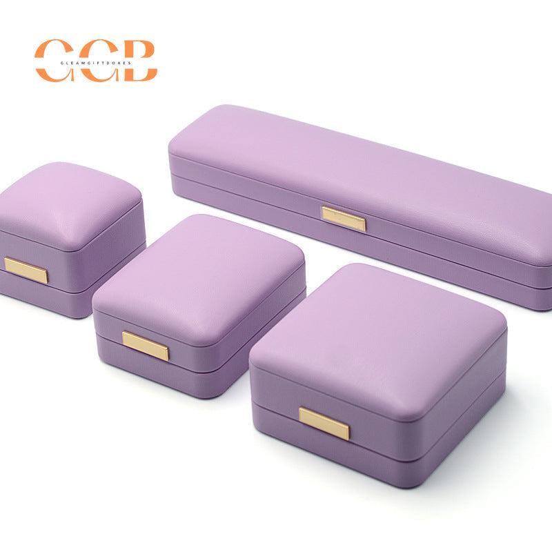 Customised premium luxury lavender & white leather jewelry box