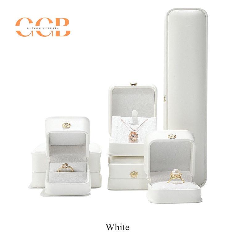 Pu leather crown ring box