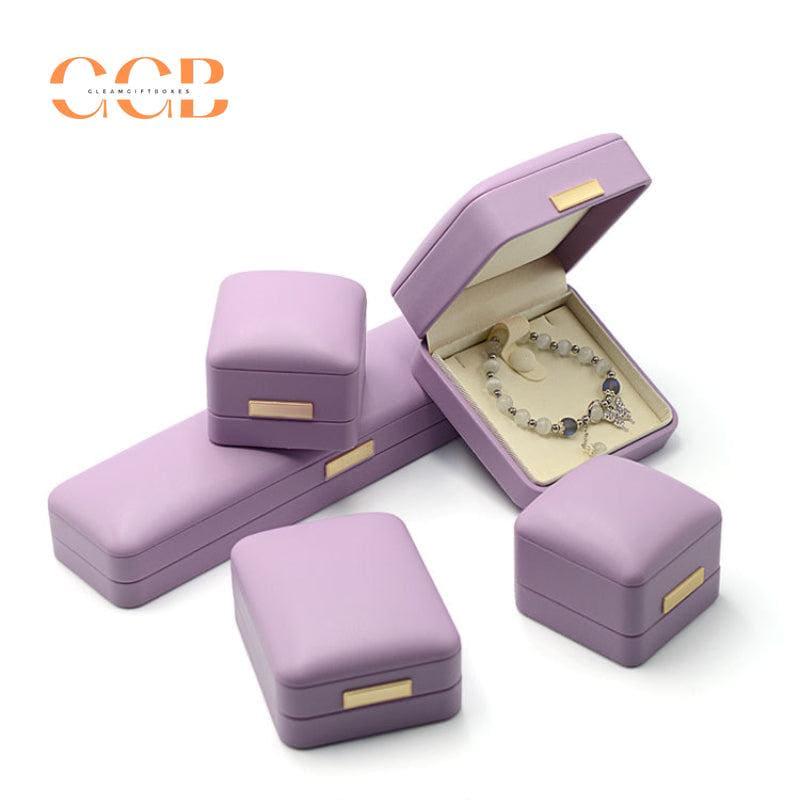 Customised premium luxury lavender & white leather jewelry box