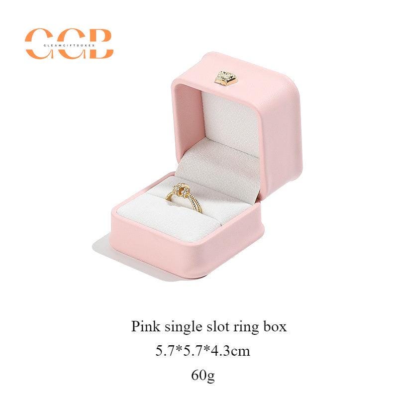 Pu leather crown ring box