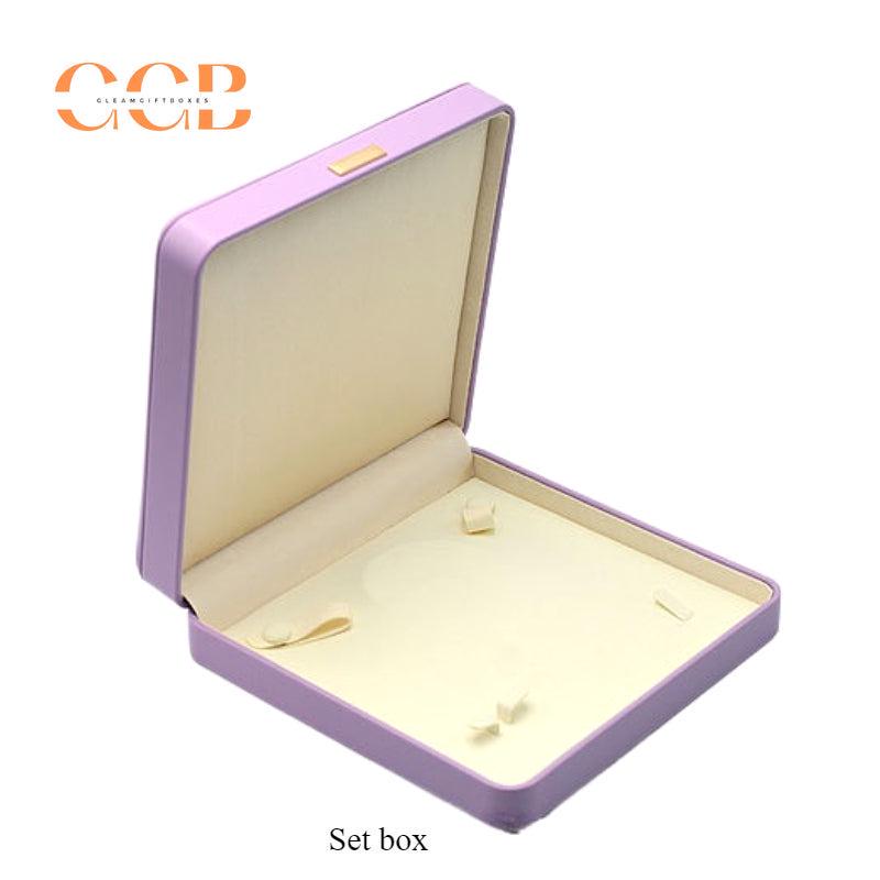 Customised premium luxury lavender & white leather jewelry box