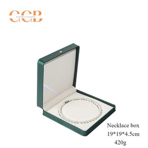 Pu leather dark green crown ring box