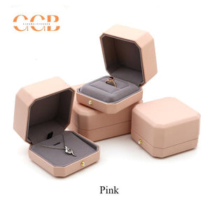Octagon leather jewelry box