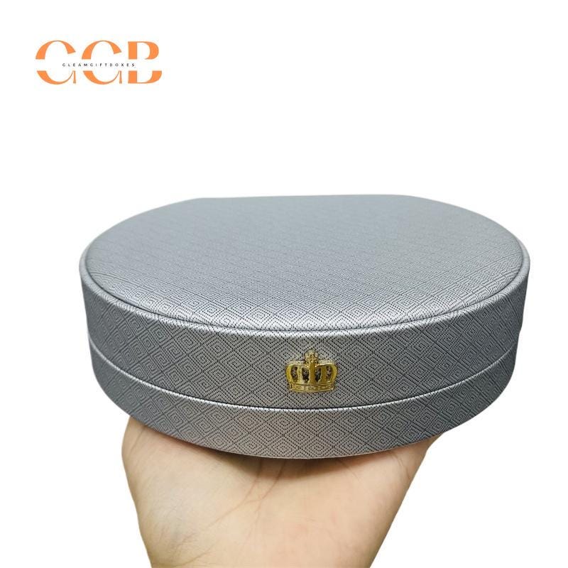 Crown pu leather pattern ring box