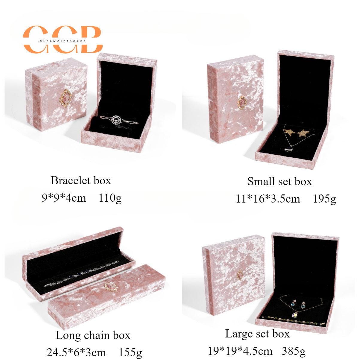 Pink velvet portrait jewelry box
