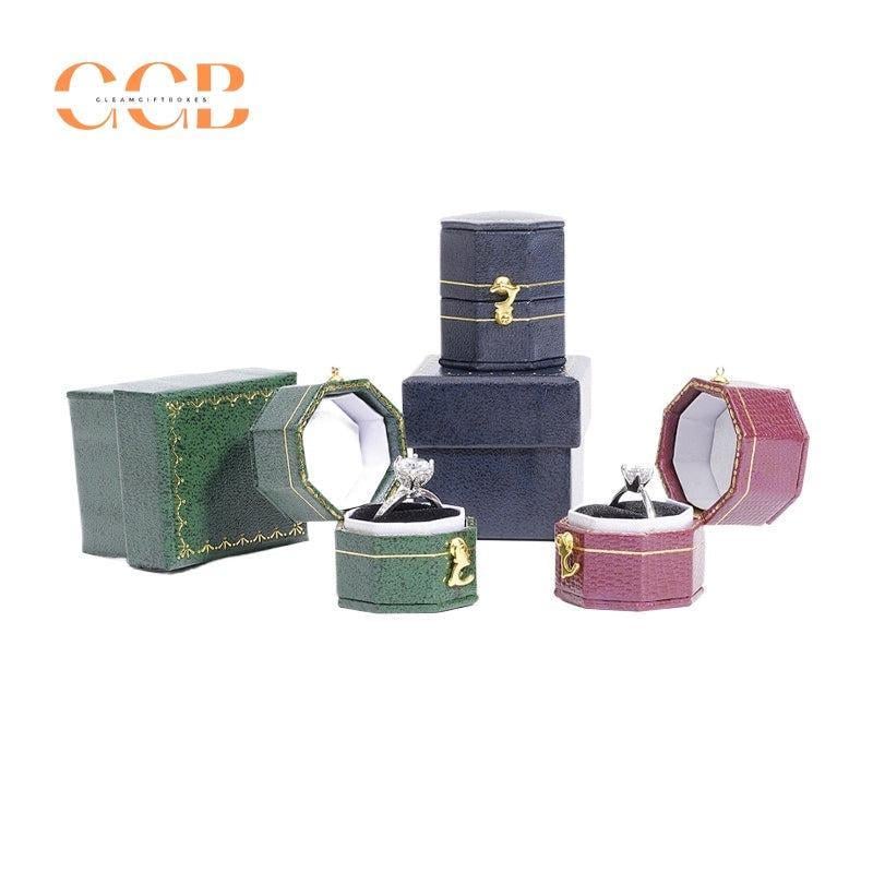 Proposal Vintage Green Octagonal Ring Box