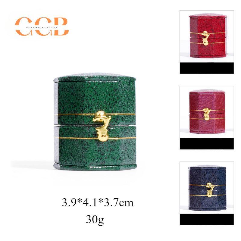 Proposal Vintage Green Octagonal Ring Box