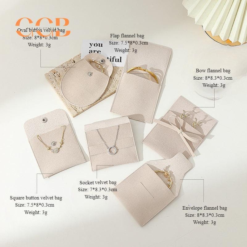 10–100pcs Custom Microfiber Jewelry Bags