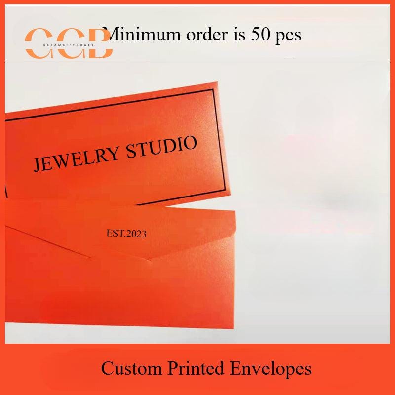 50pcs Custom Envelopes for Jewelry Packaging