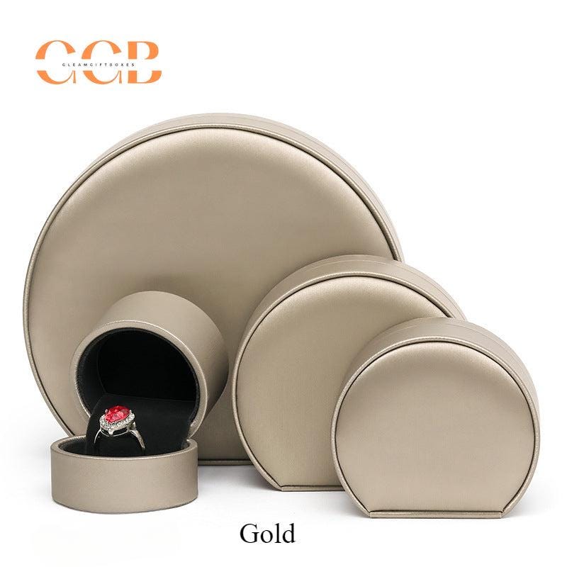 PU leather semi-circle jewelry box