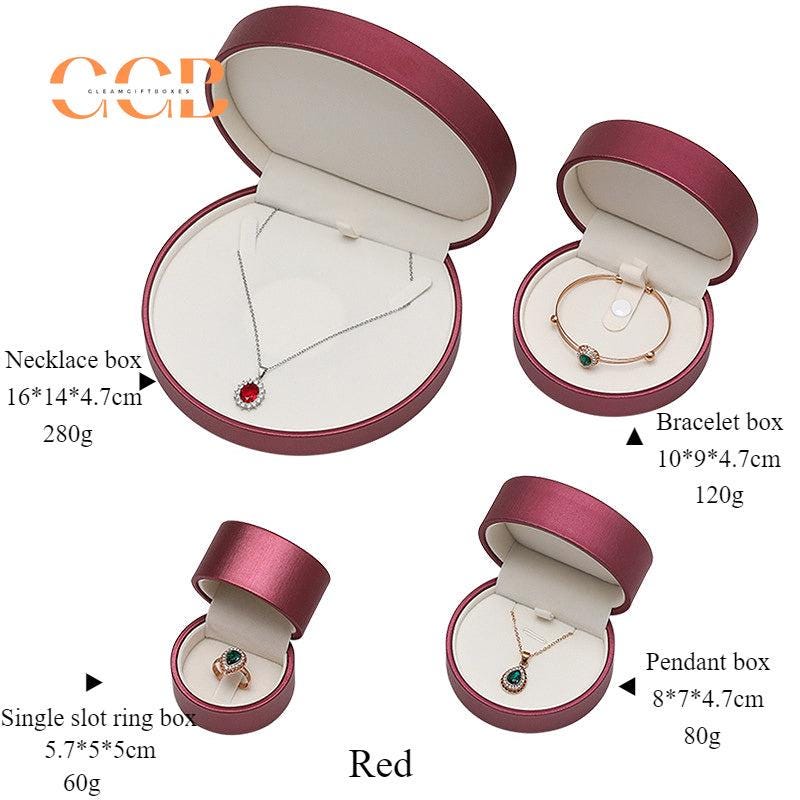 PU leather semi-circle jewelry box