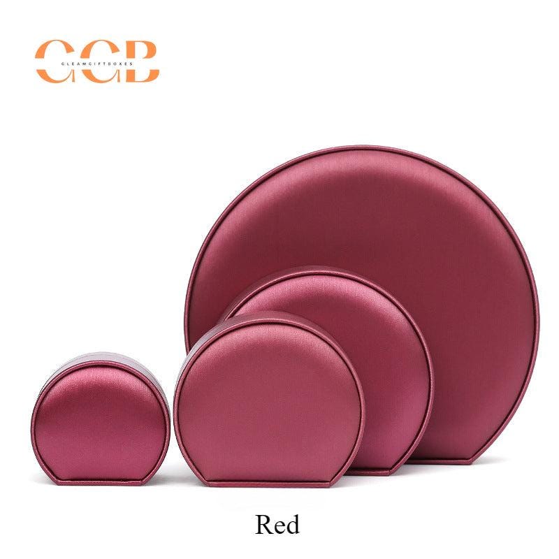 PU leather semi-circle jewelry box