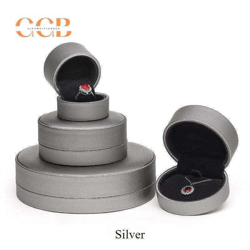 PU leather semi-circle jewelry box