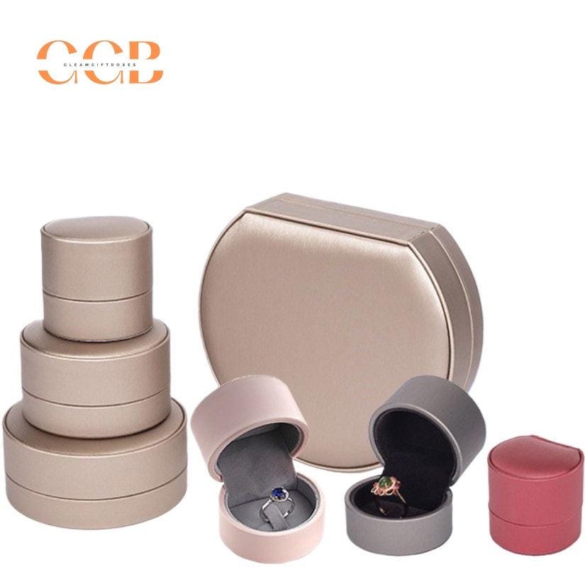PU leather semi-circle jewelry box