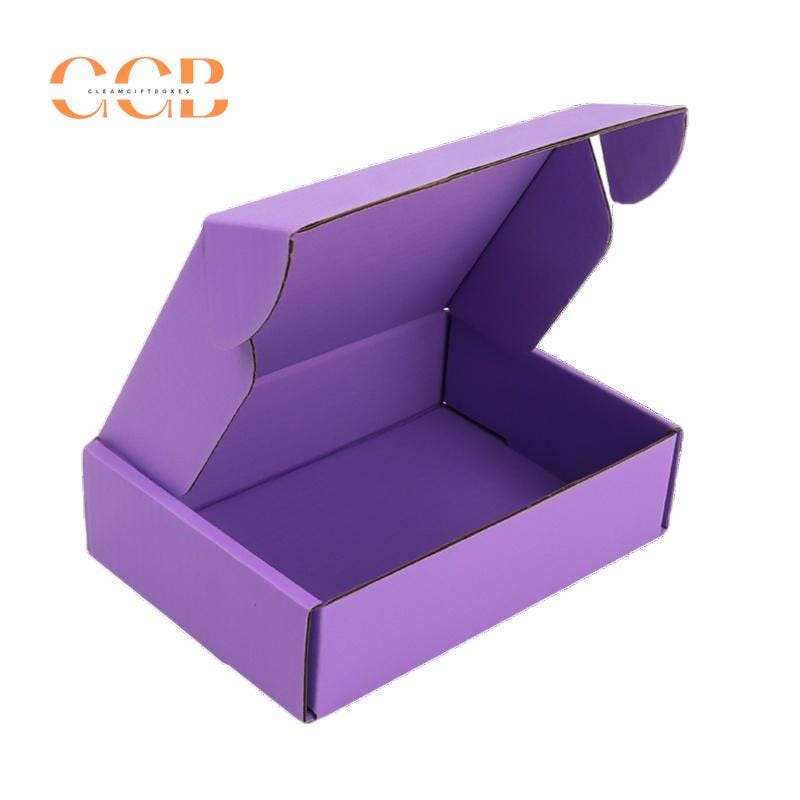 10pcs Purple Corrugated Cardboard Shipping Boxes for Jewelry Packaging Wholesale