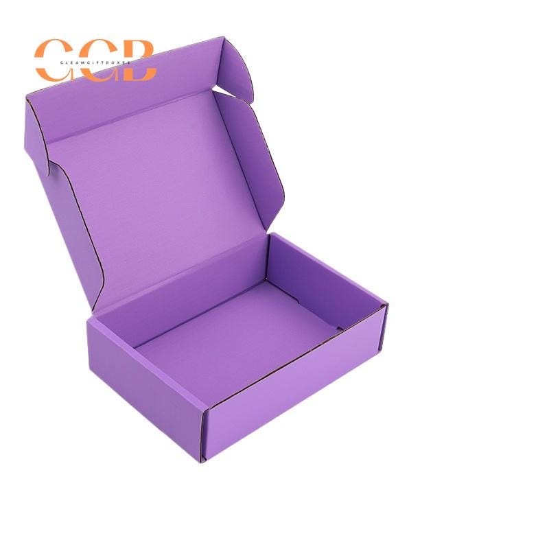 10pcs Purple Corrugated Cardboard Shipping Boxes for Jewelry Packaging Wholesale