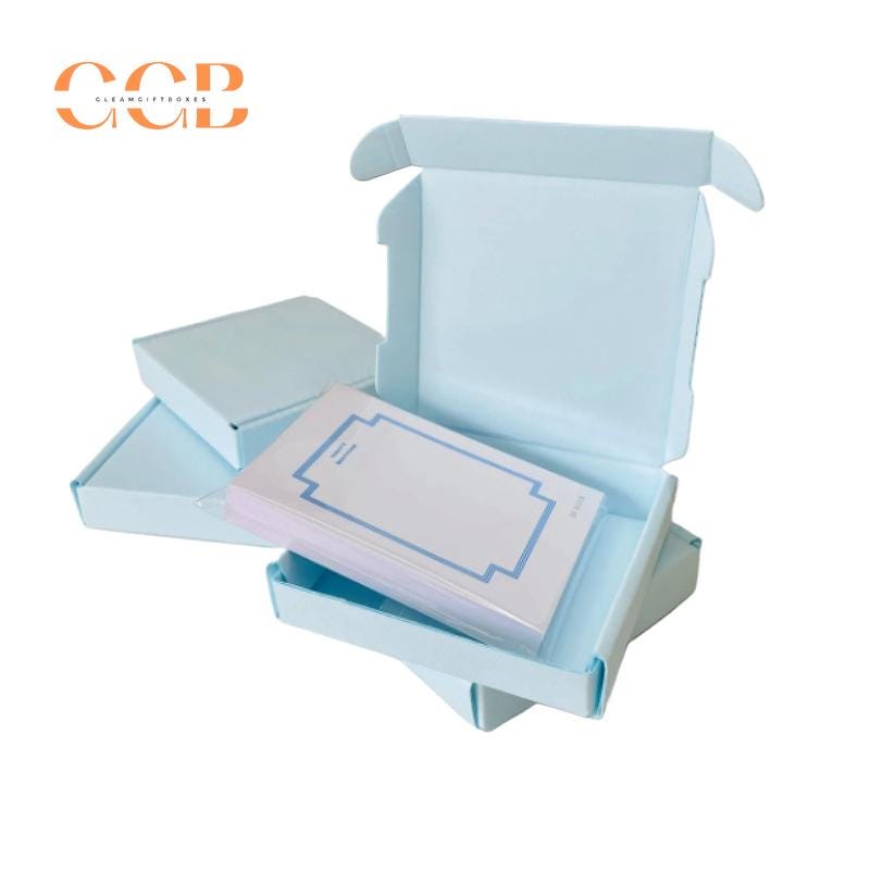 10pcs Blue Corrugated Cardboard Shipping Boxes for Jewelry Packaging Wholesale