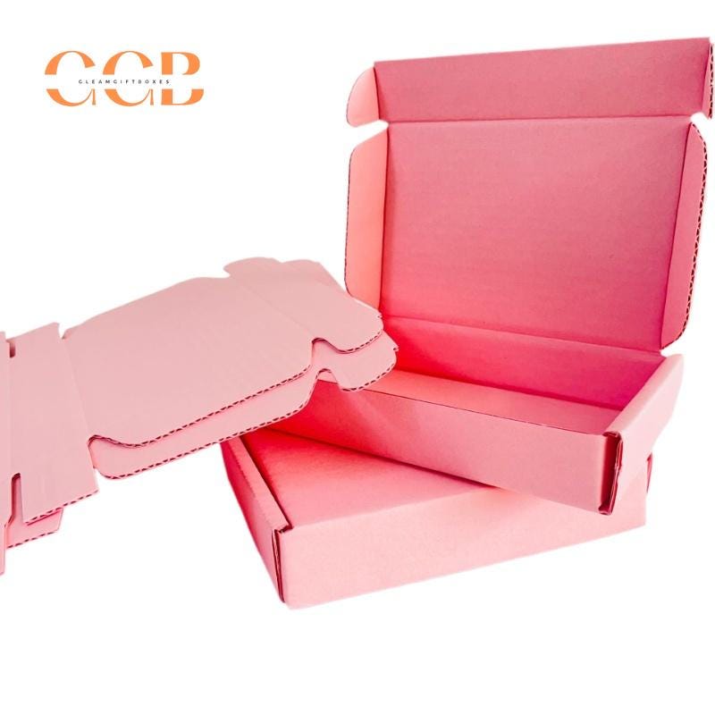 10pcs Pink Corrugated Shipping Boxes for Jewelry Packaging