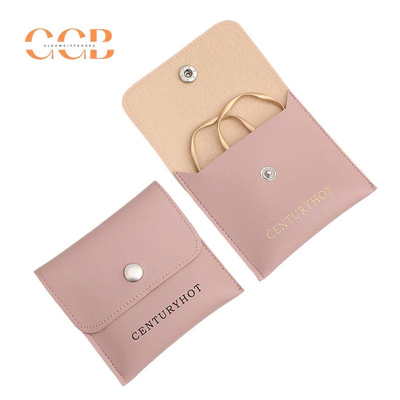 10pcs Pink Vegan Leather Jewelry Bags