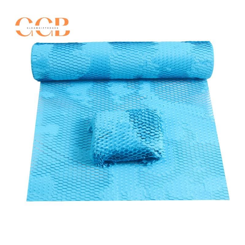 Blue Honeycomb Kraft Paper Roll for Jewelry Packaging Wrap