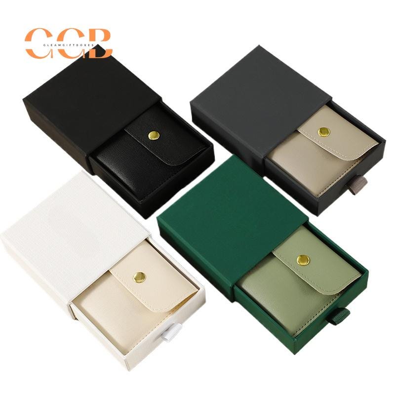 10Pcs Purple PU Leather Jewelry Snap Pouches