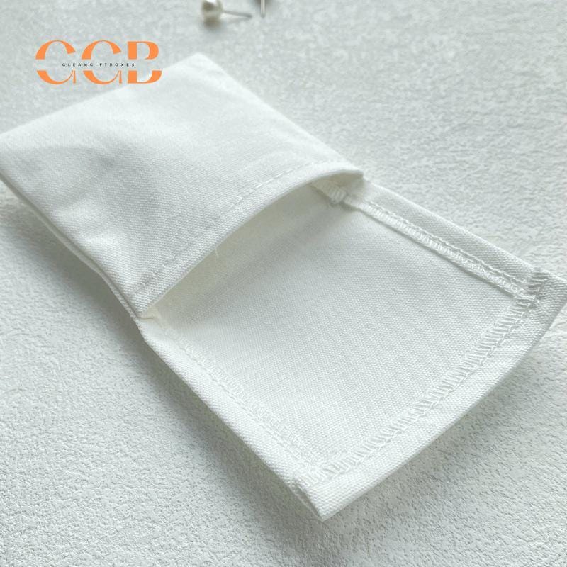 10pcs Cotton Canvas Jewelry Pouches